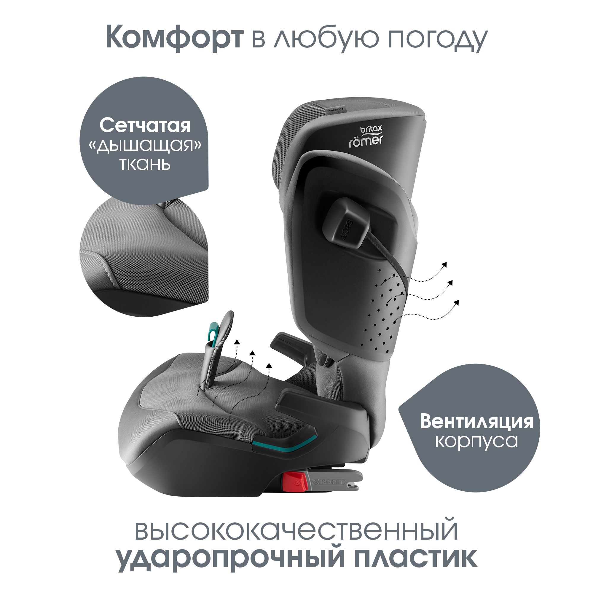 Детское автокресло Britax Roemer Kidfix pro Style Mineral Grey для детей 3,5-12 лет ростом 100-150 см - фото 11