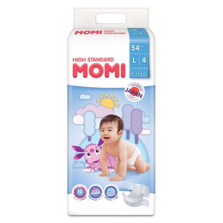 Подгузники Momi L 9-14кг 54шт