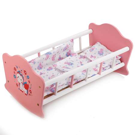 Кроватка для кукол Карапуз Милый пони деревянная 52 см 247990