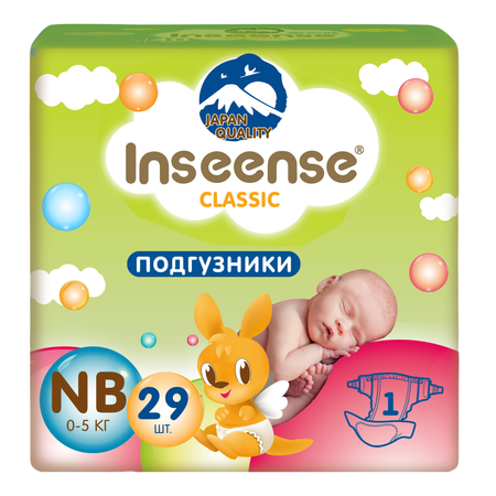 Подгузники INSEENSE на липучках Classic Plus NB 0-5 кг 29 шт