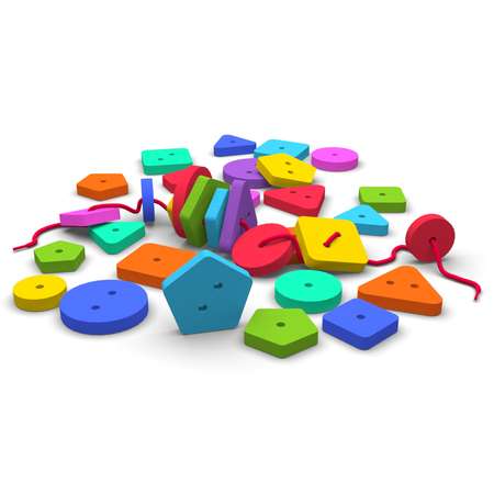 Шнуровка-россыпь ElBascoToys Геометрические фигуры