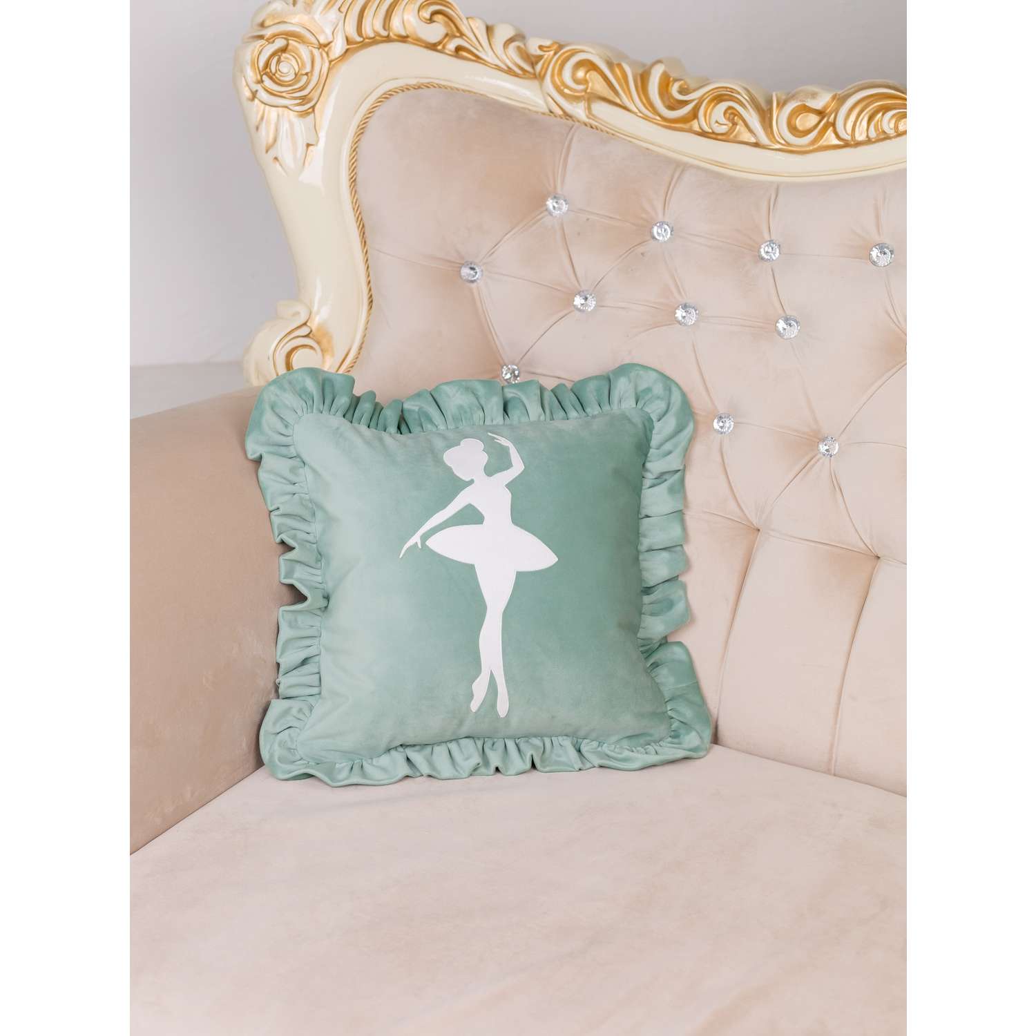 Подушка декоративная детская Мишель Балерина цвет мятный - фото 9