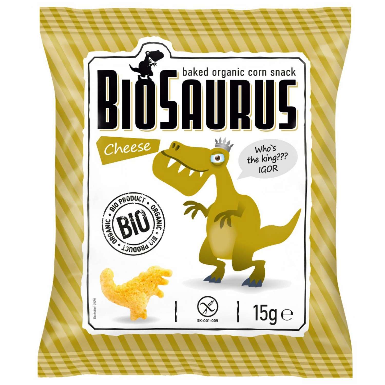 Снеки Biosaurus органические кукурузные со вкусом сыра 15г - фото 1