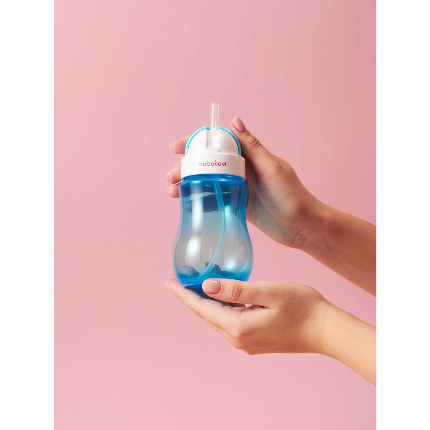 Бутылка для воды Bebekevi с соломинкой голубой - фото 1