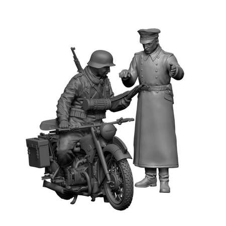Сборная модель ZVEZDA Немецкий тяжёлый мотоцикл Р-12 с водителем и офицером