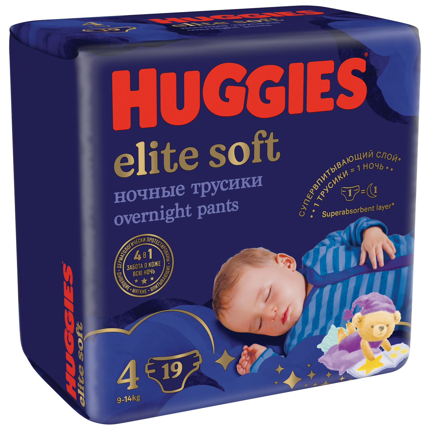 Подгузники-трусики Huggies Elite Soft ночные 4 9-14кг 19шт - фото 2