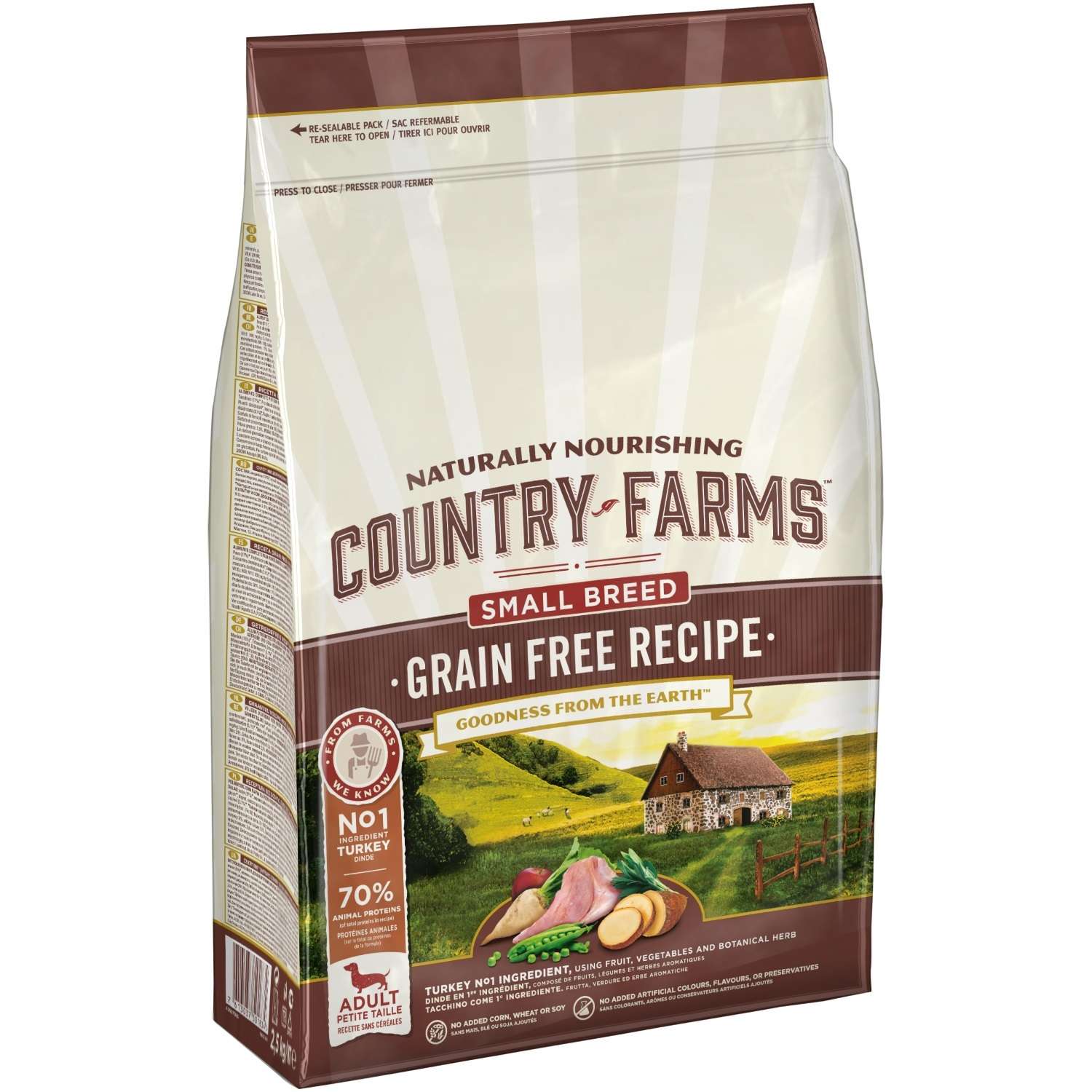 Корм для собак Country Farms Grain Free c индейкой 2.5кг - фото 1
