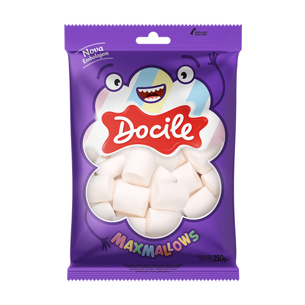 Зефир Docile Maxmallows белые трубочки ванильные 250г - фото 1