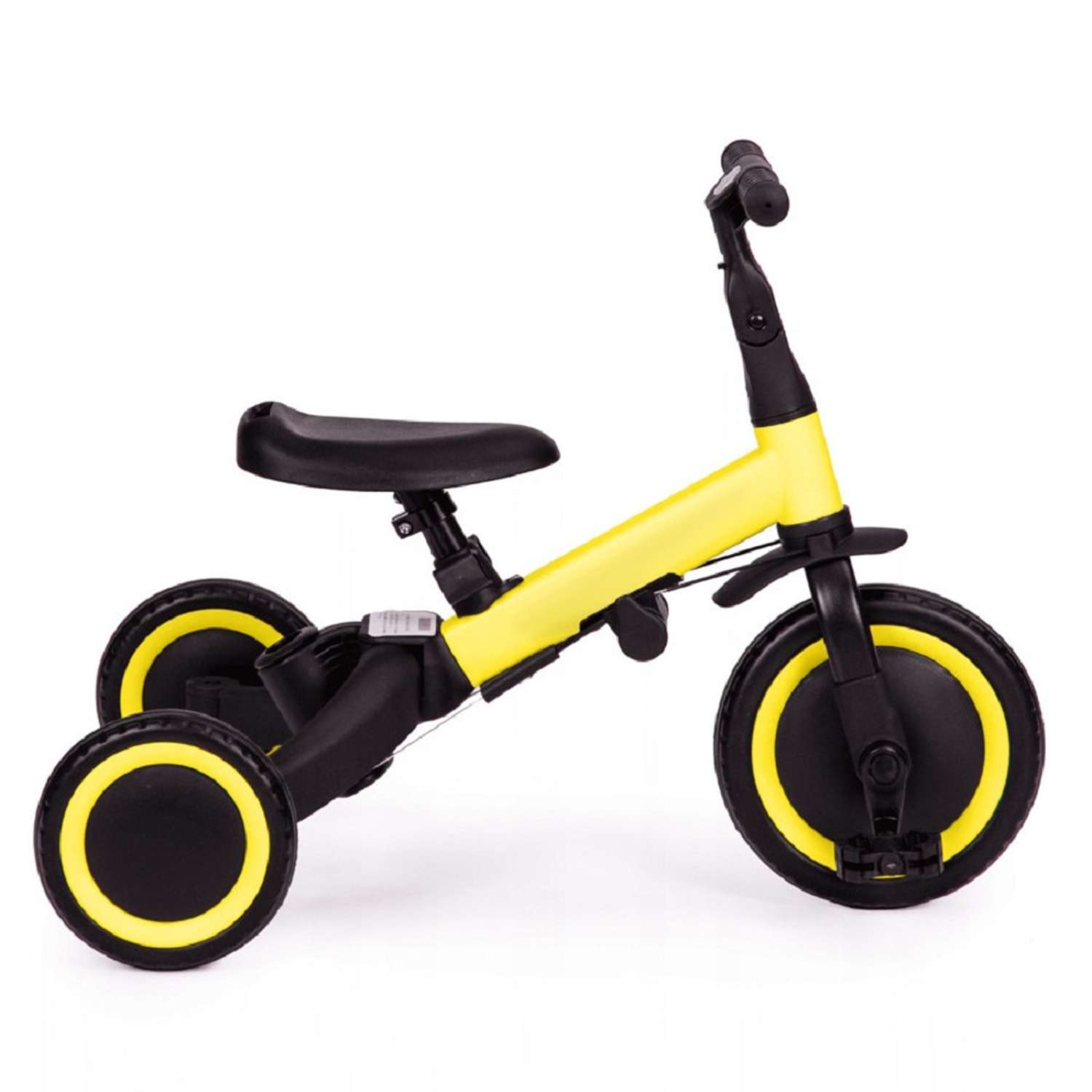 Беговел-велосипед R-Wings детский 4в1 с родительской ручкой желтый - фото 14