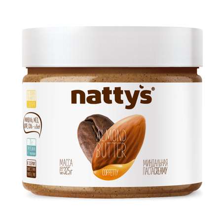 Паста миндальная Nattys Coffetty с кофе и мёдом 325 г