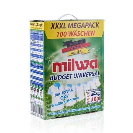 Стиральный порошок Milwa для белого белья Budget OXY 7.5кг