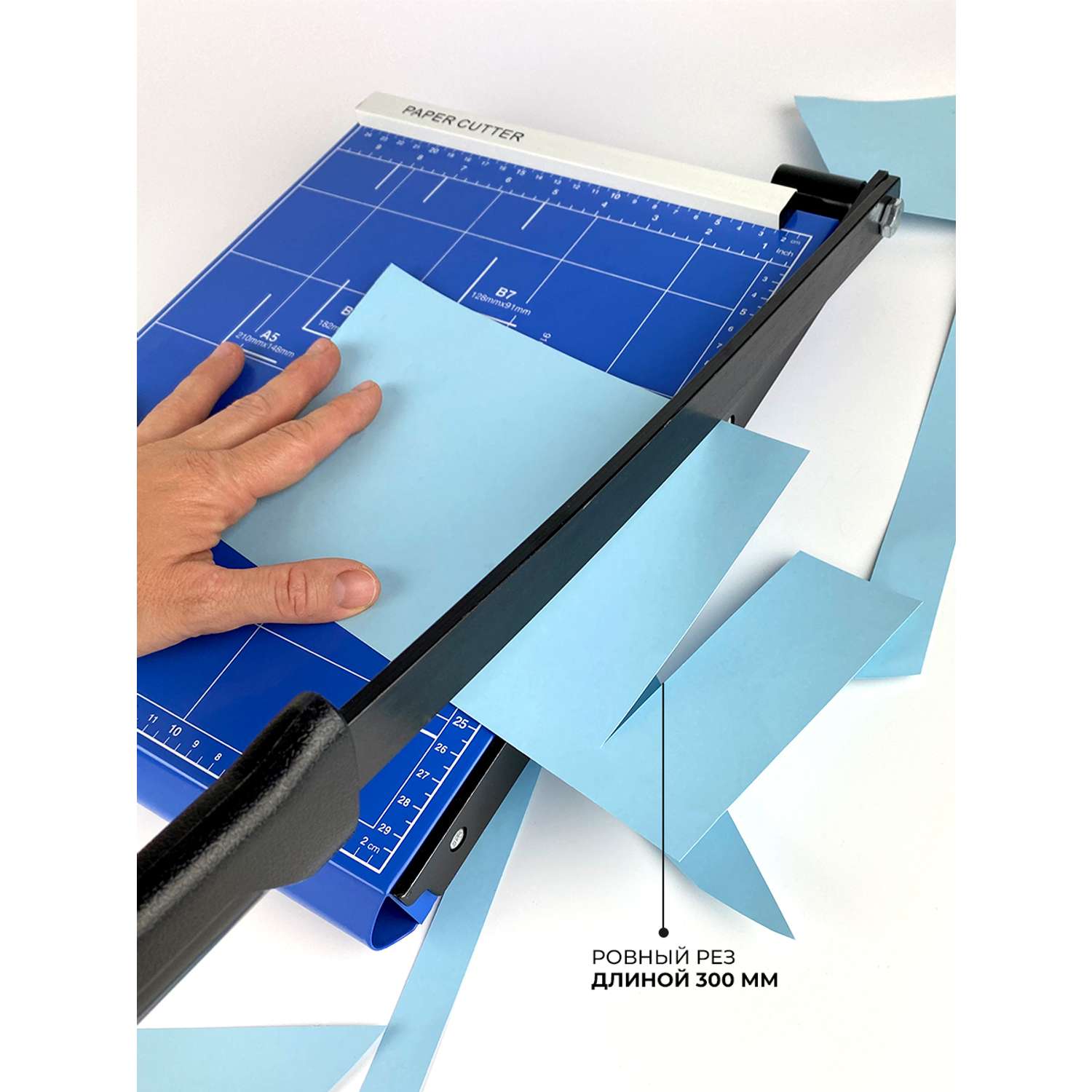 Резак для бумаги ГЕЛЕОС Сабельный РС A4-1 формат А4 режет до 10-11 листов за раз металлическая основа - фото 4