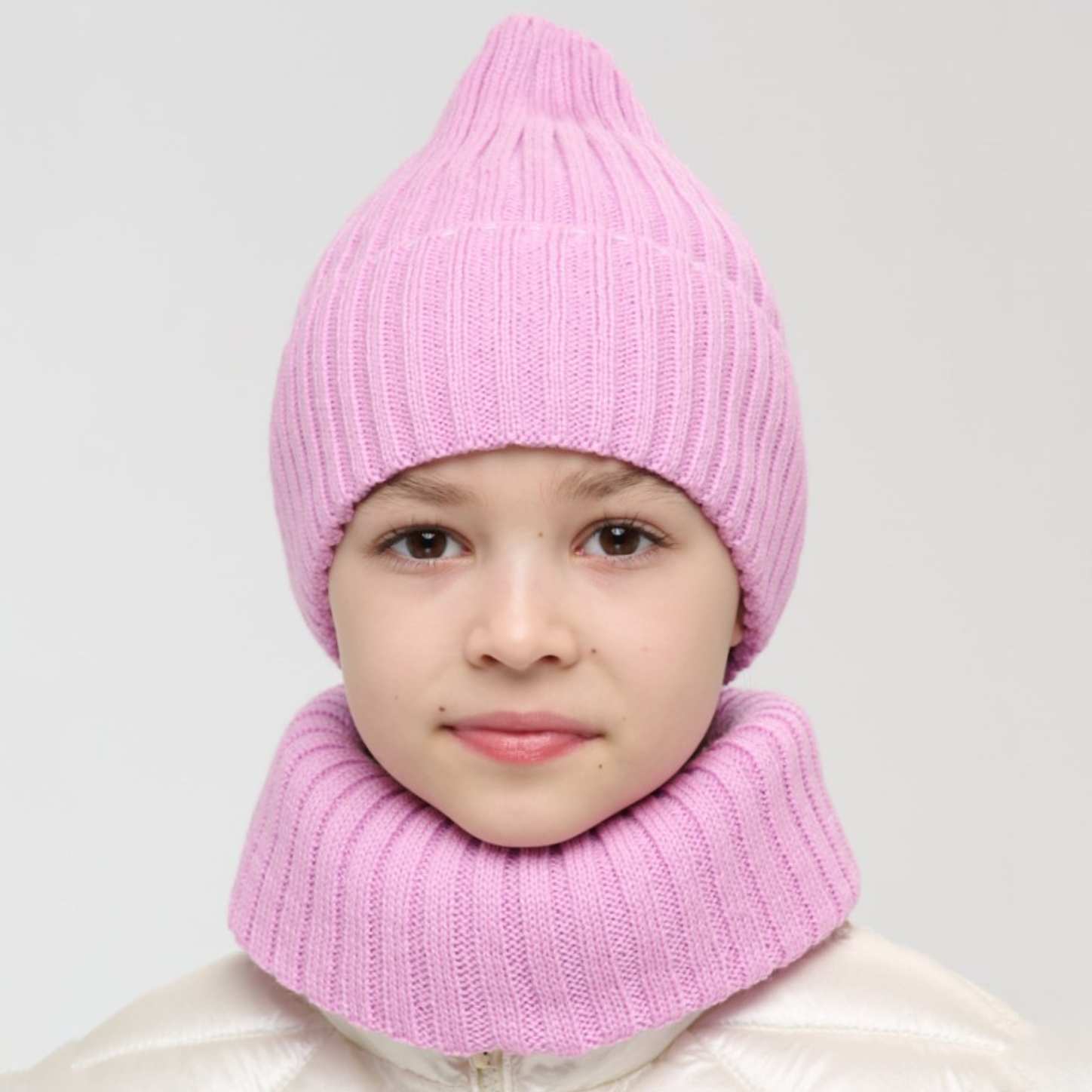 Шапка и снуд NYCkids NYC-H-35-pumpk-pink - фото 3