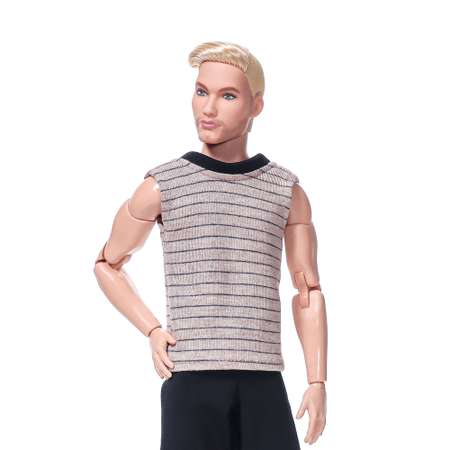 Одежда для кукол типа Барби VIANA набор для Кена футболка и шорты бежевый-черный