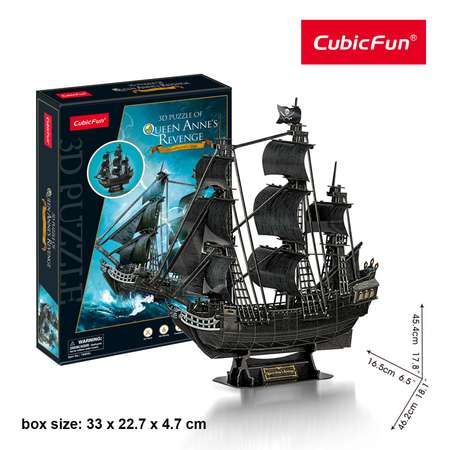 3D Пазл CubicFun Корабль Месть королевы Анны 180 деталей