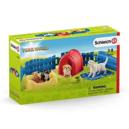 Набор SCHLEICH Манеж для щенков 9предметов 42480