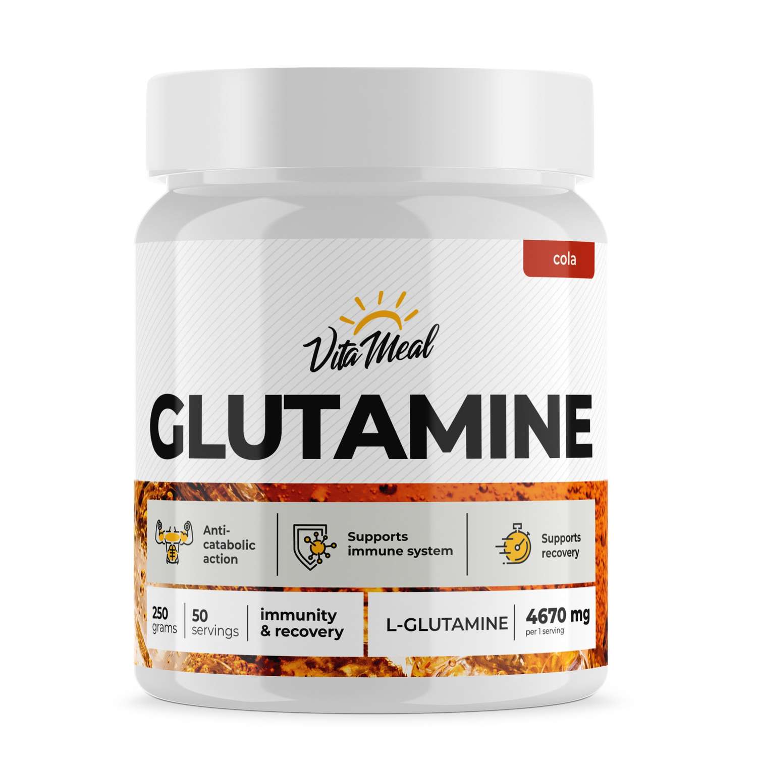 Аминокислота VitaMeal Глютамин кола 250 г - фото 1