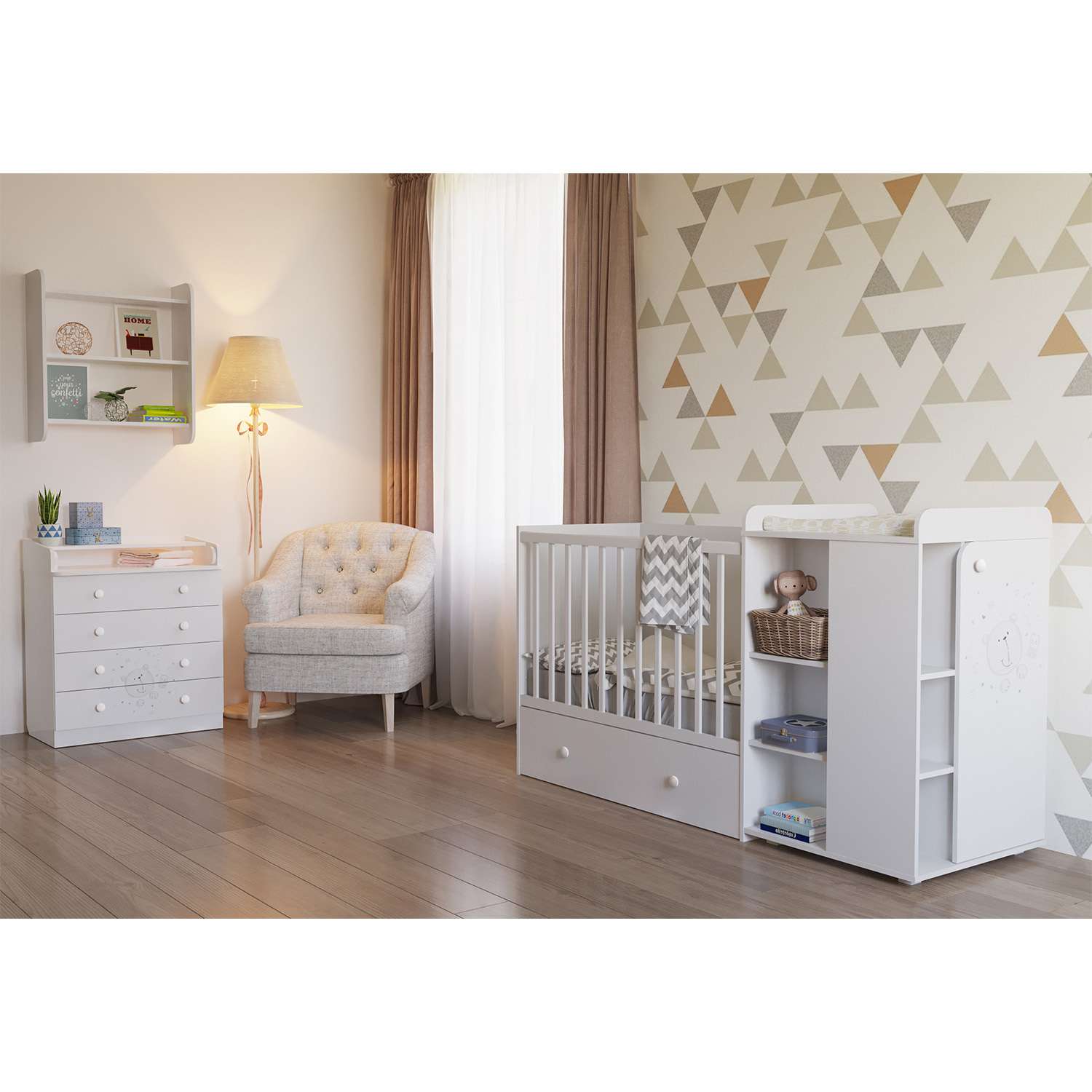 шкаф двухсекционный polini kids french 1230 teddy