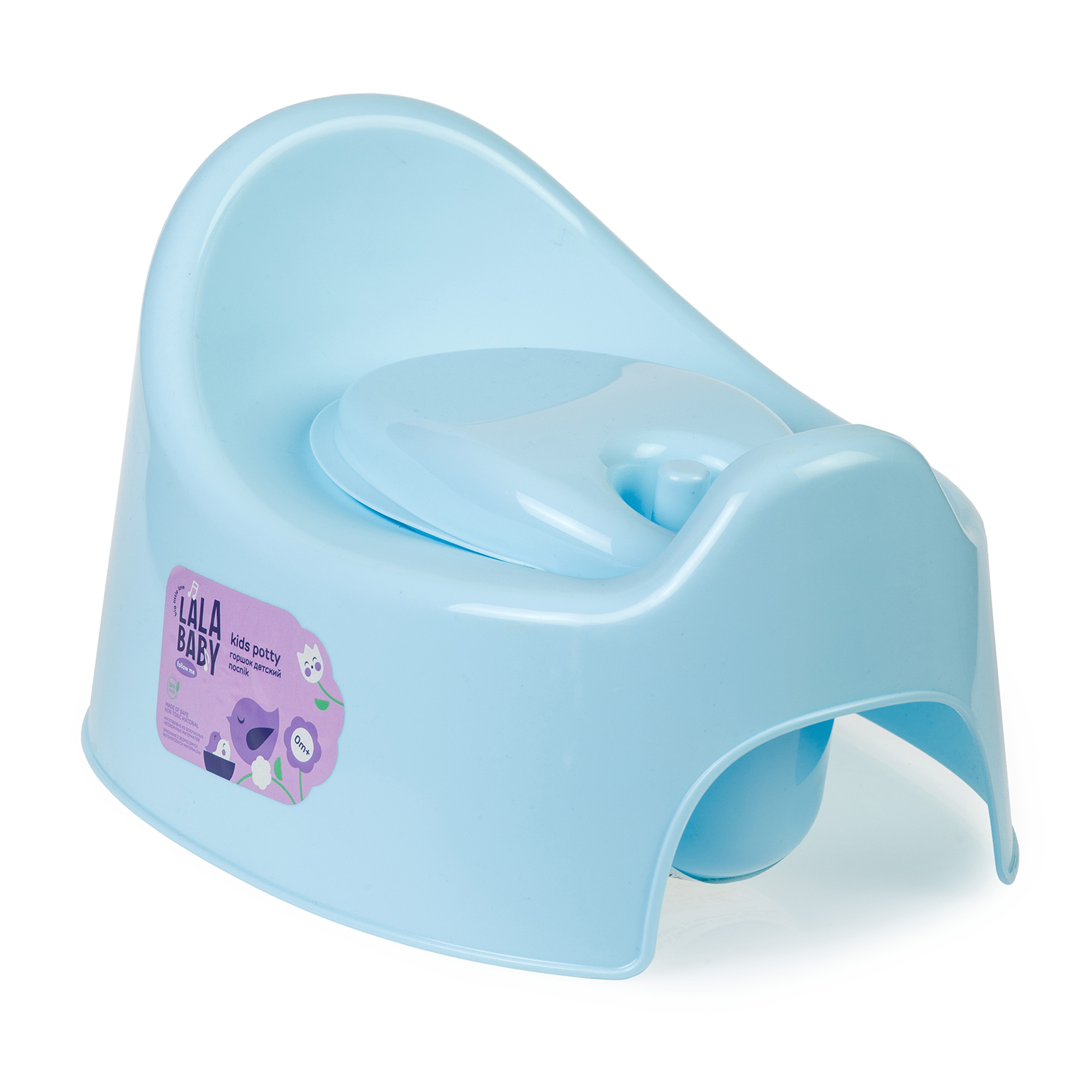 Горшок детский PLASTIC REPABLIC baby пластиковый с высокой спинкой голубой - фото 3