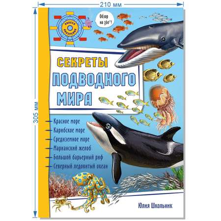 Книжка-панорамка 3D BimBiMon Энциклопедия детская Обзор на 360 Секреты подводного мира