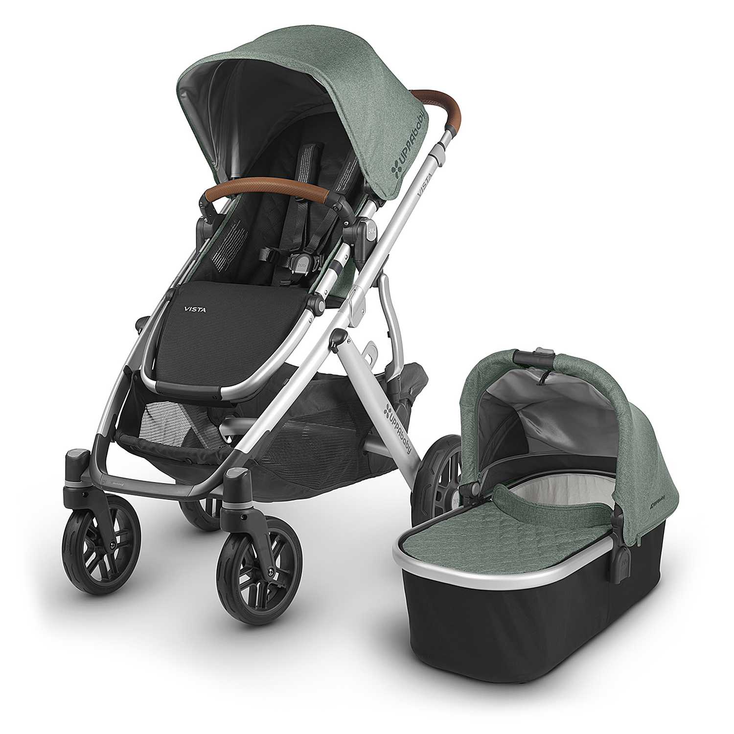 Коляска 2 в 1 UPPAbaby Vista 2018 Emmett Sage-army Green malange - фото 1