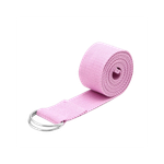 Тренировочный ремень Beroma хлопковый для йоги и растяжки 180х3.8 см розовый