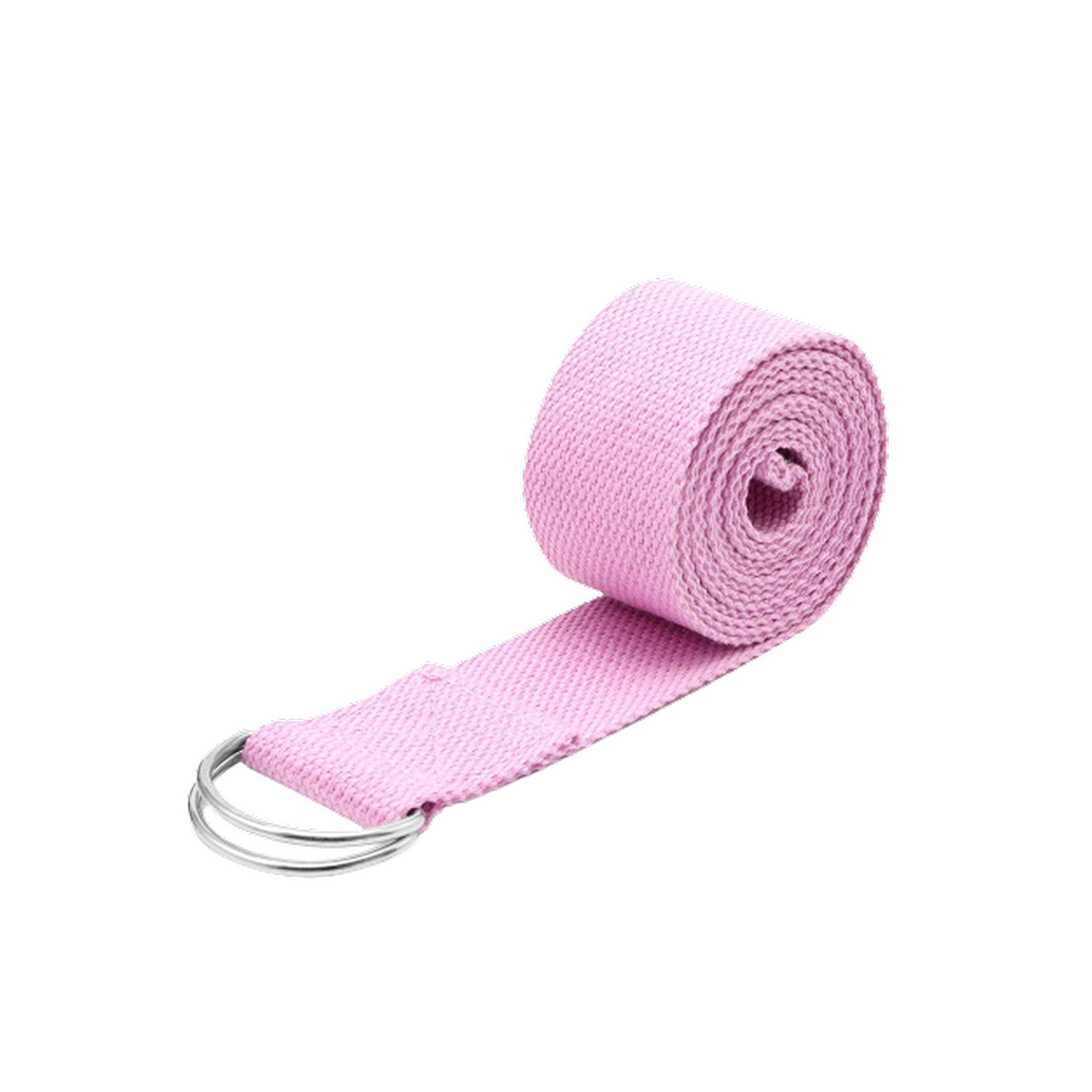 Тренировочный ремень Beroma хлопковый для йоги и растяжки 180х3.8 см розовый - фото 1