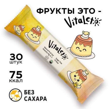 Фруктовый батончик VitaLeto без сахара Банановый пудинг 30шт х 30гр