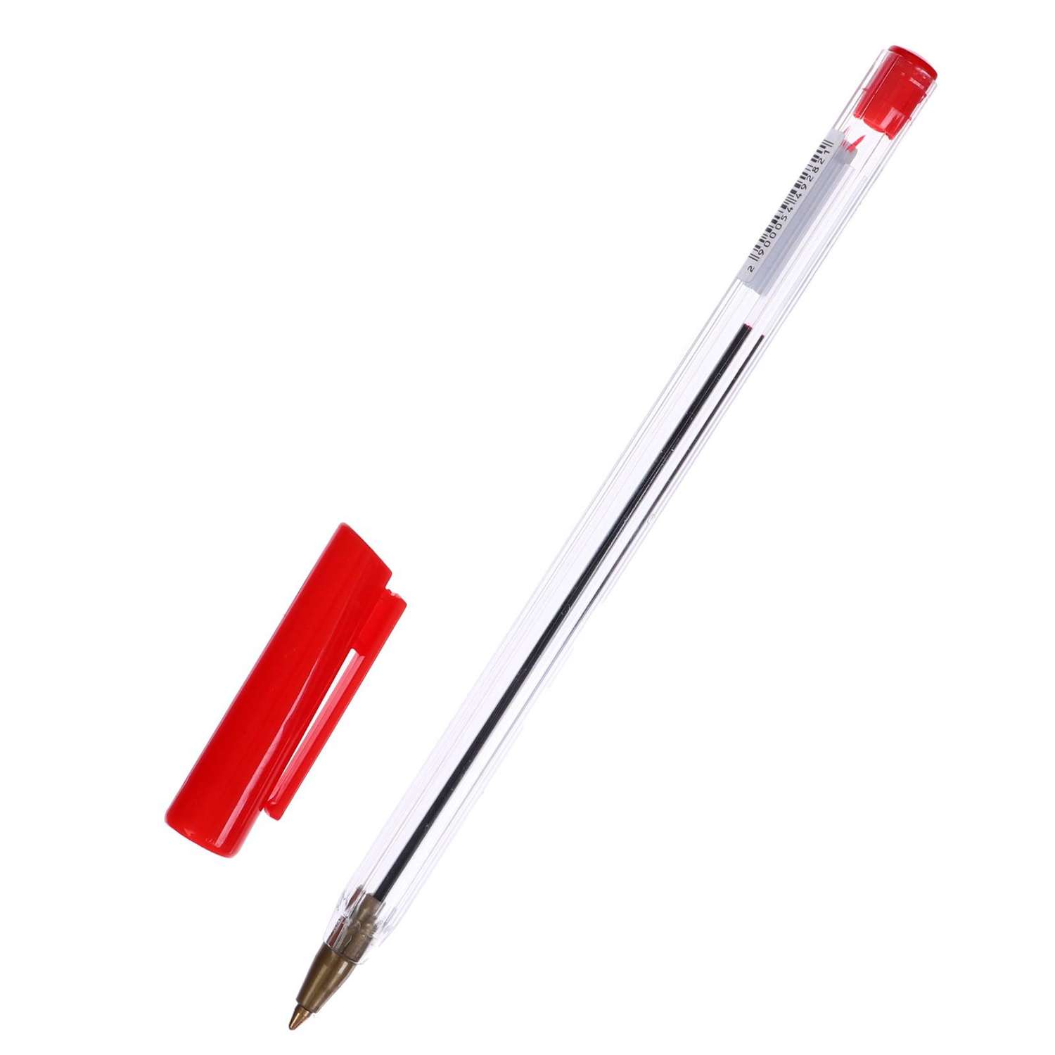 Ручка Calligrata 0.7 мм красный корпус прозрачный - фото 2