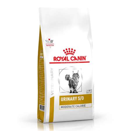 Корм для кошек ROYAL CANIN Veterinary Diet Urinary S/O Moderate Calorie Лечение и профилактика МКБ 7кг