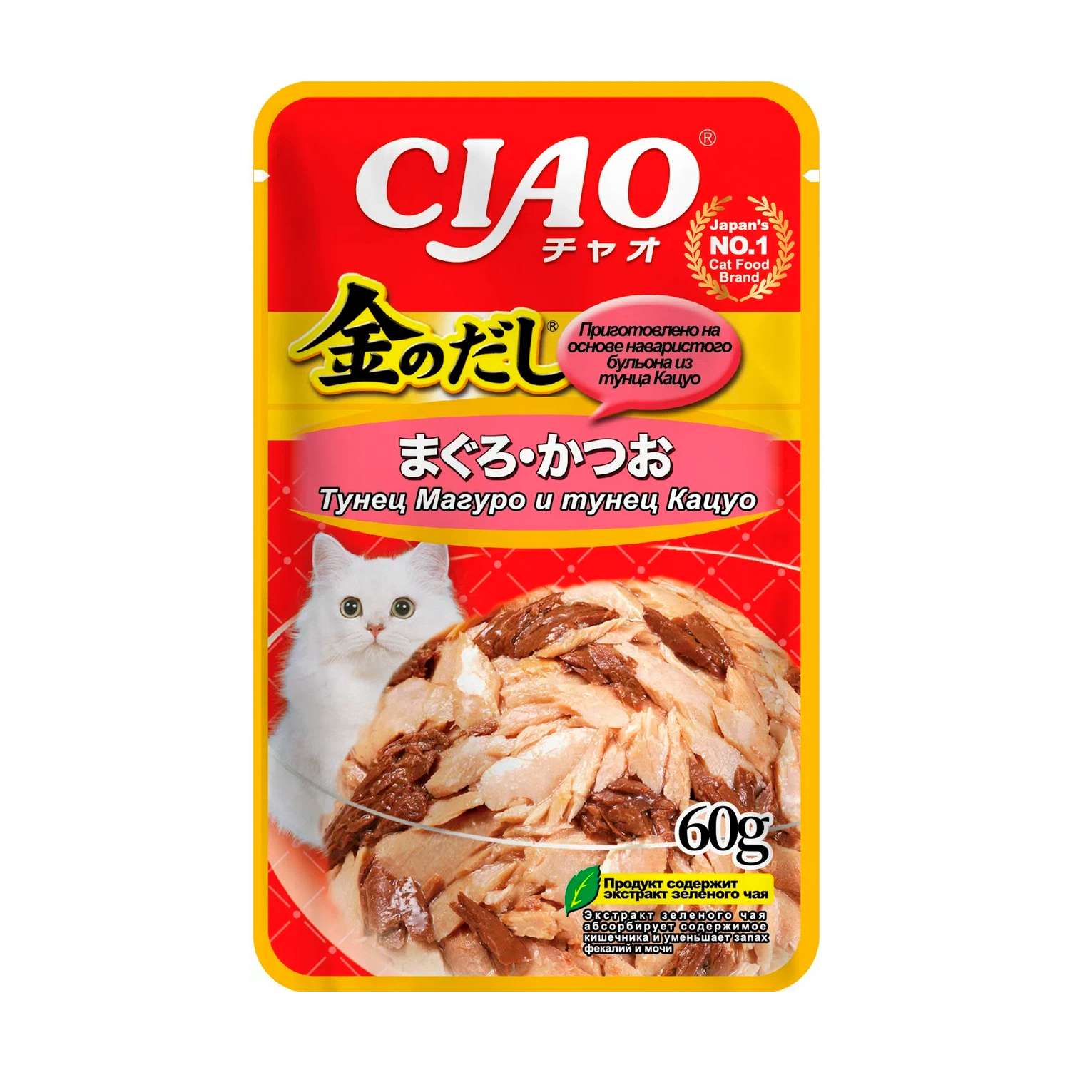 Корм для кошек INABA Ciao тунец Магуро и тунец Кацуо 60г - фото 1