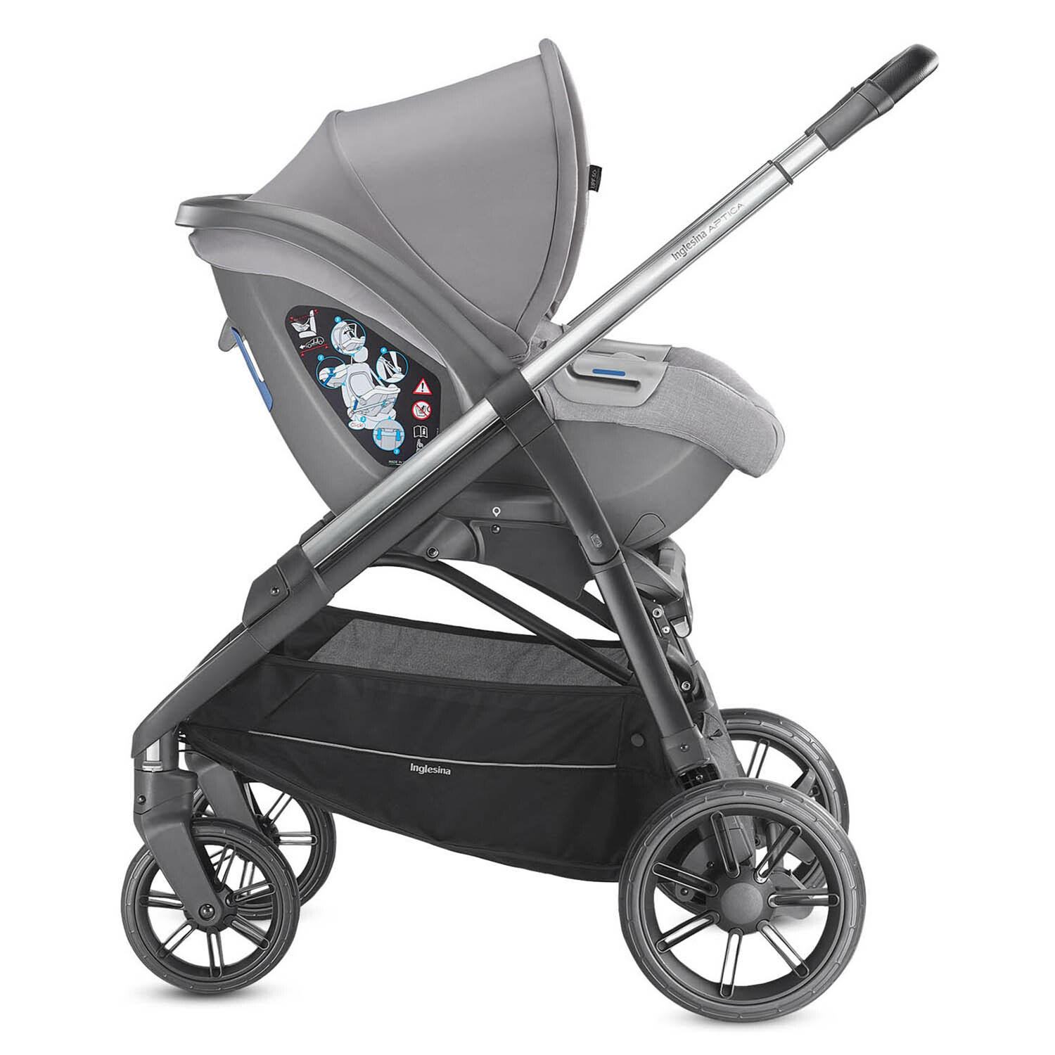 Коляска 4в1 Inglesina Aptica System Quattro Silk Grey - фото 10