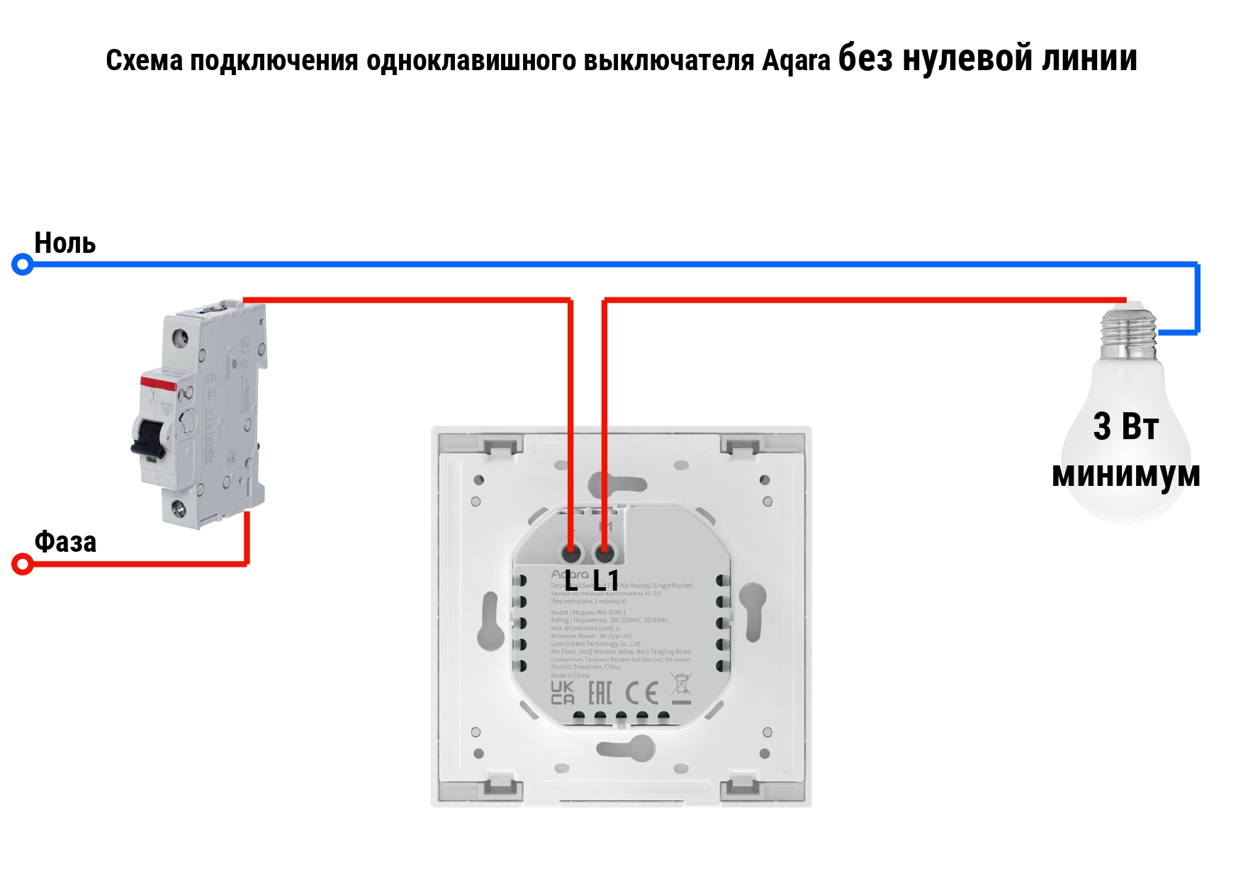 Умный выключатель Aqara WS-EUK01 - фото 5