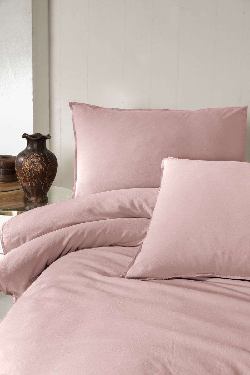 Комплект постельного белья Arya Home Collection Natural Stone Washed 200x220 розовый - фото 5