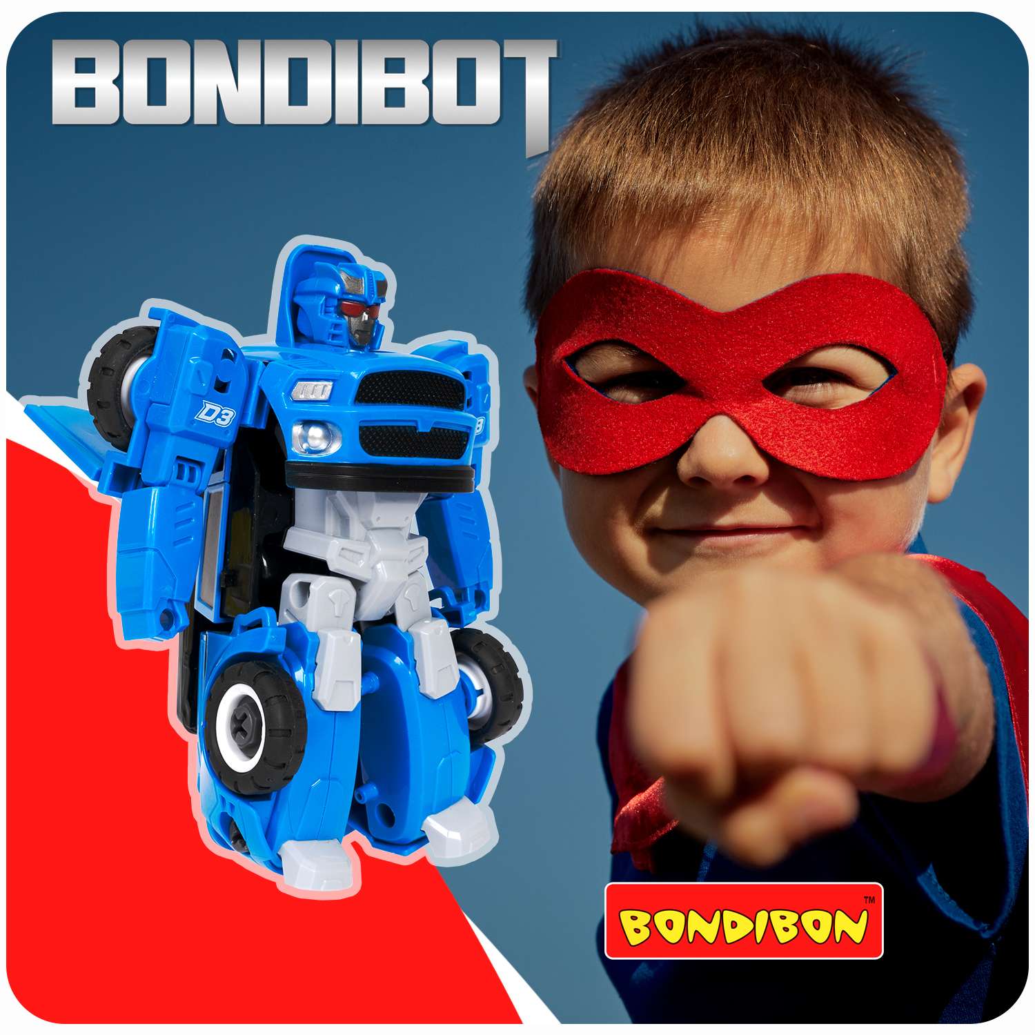 Трансформер BONDIBON Bondibot Робот-автомобиль с отвёрткой 2 в 1 джип синего цвета - фото 11