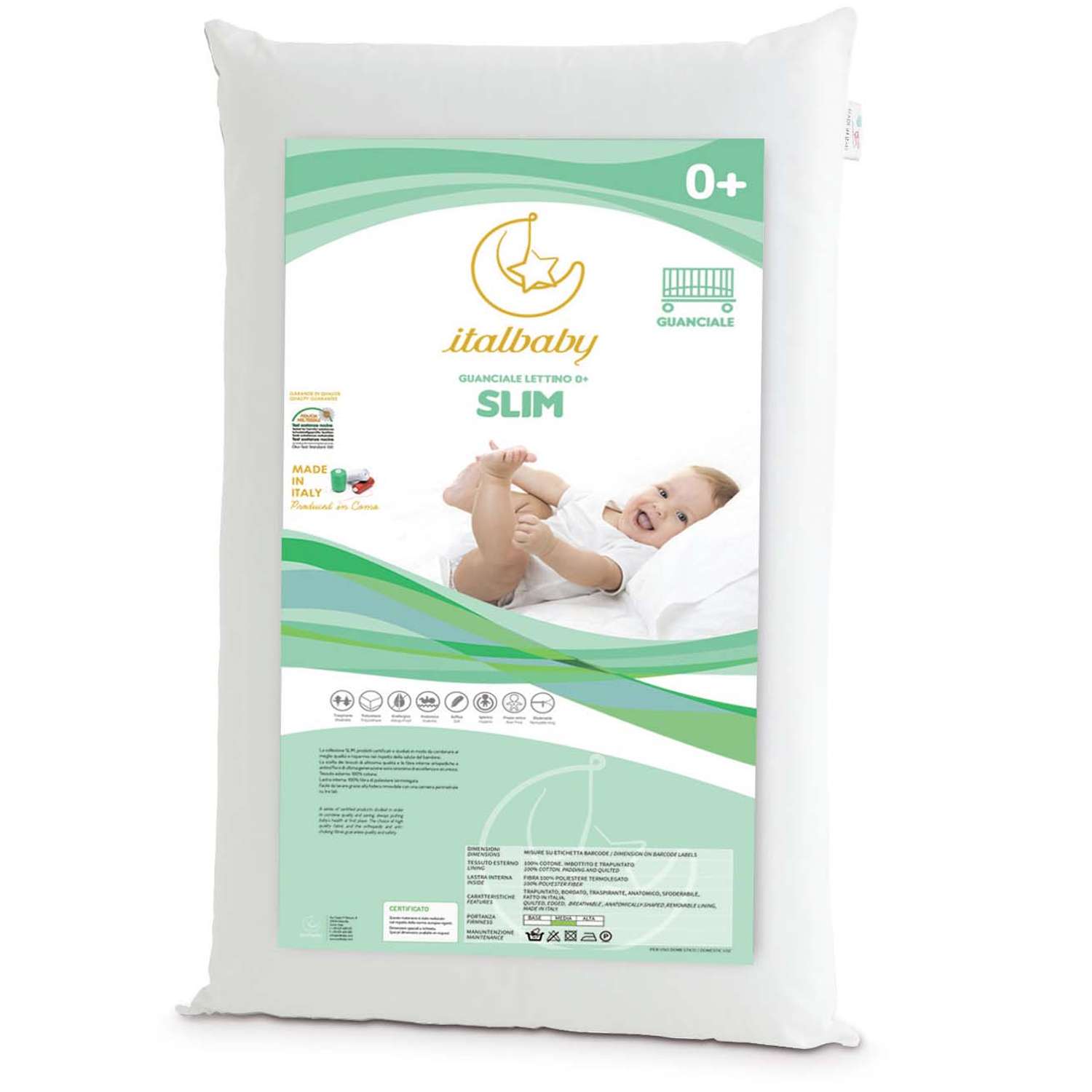Подушка для новорожденных ITALBABY Slim 38х55 см - фото 1