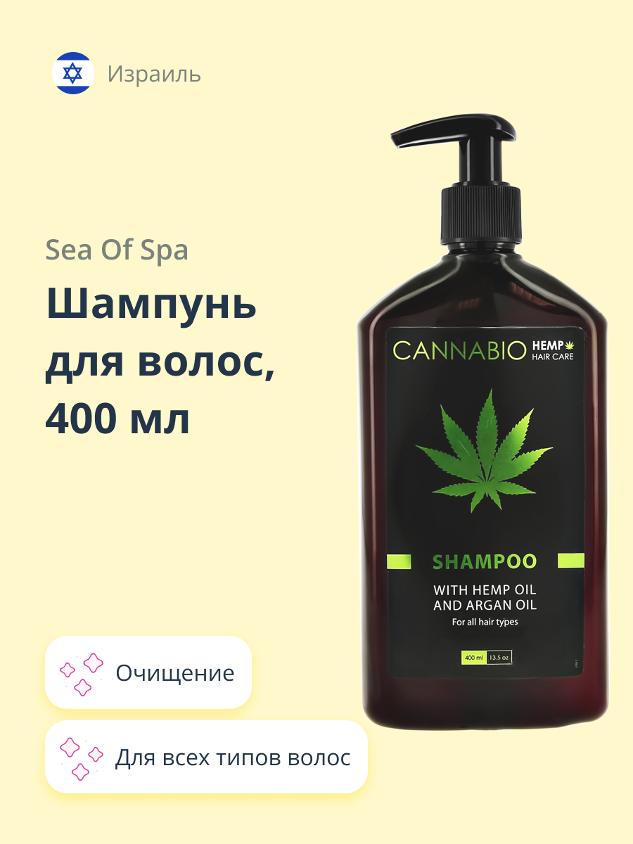 Шампунь Sea of Spa с конопляным и аргановым маслом для всех типов волос 400 мл - фото 1