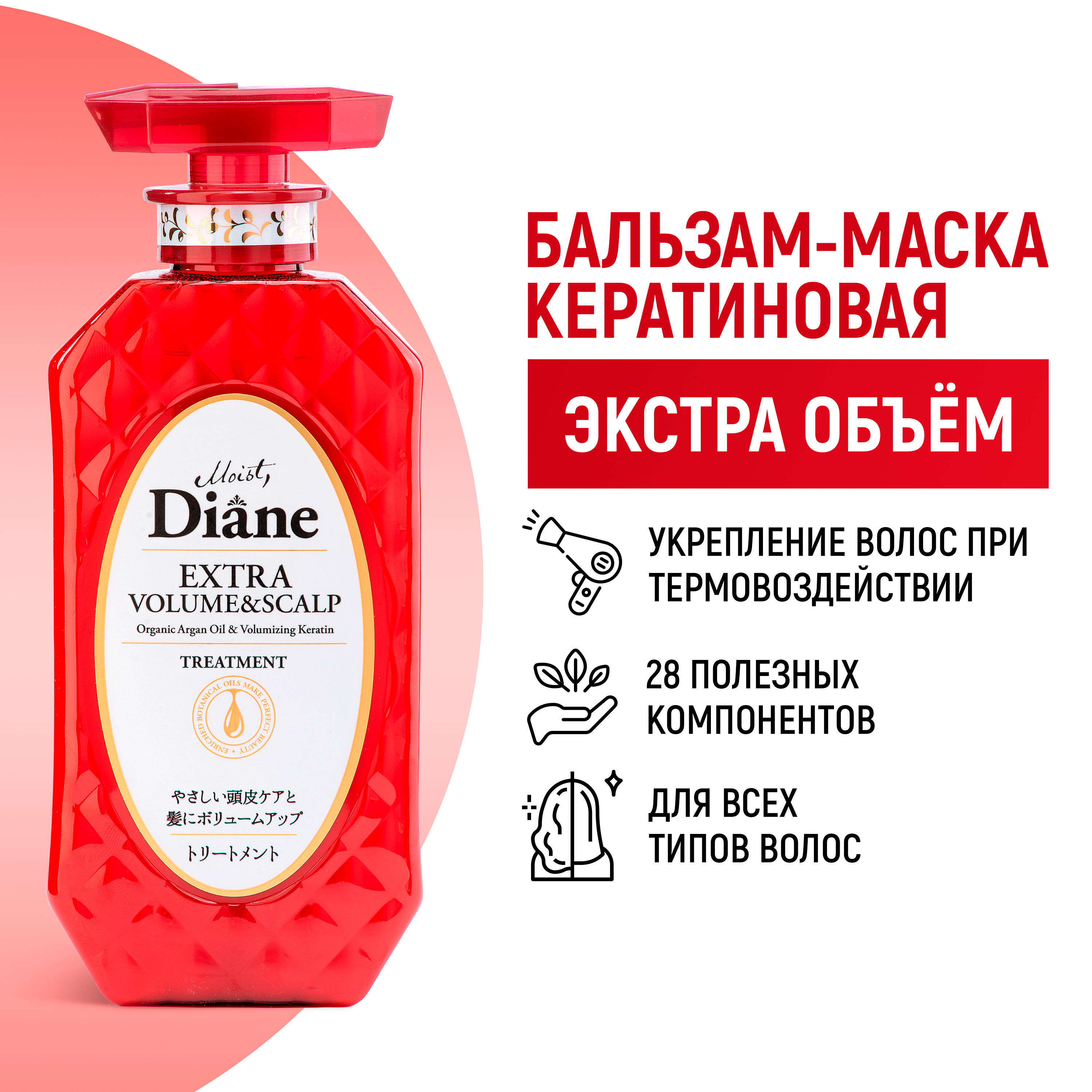 Бальзам-маска Moist Diane Perfect Beauty кератиновая Объем 450 мл - фото 1