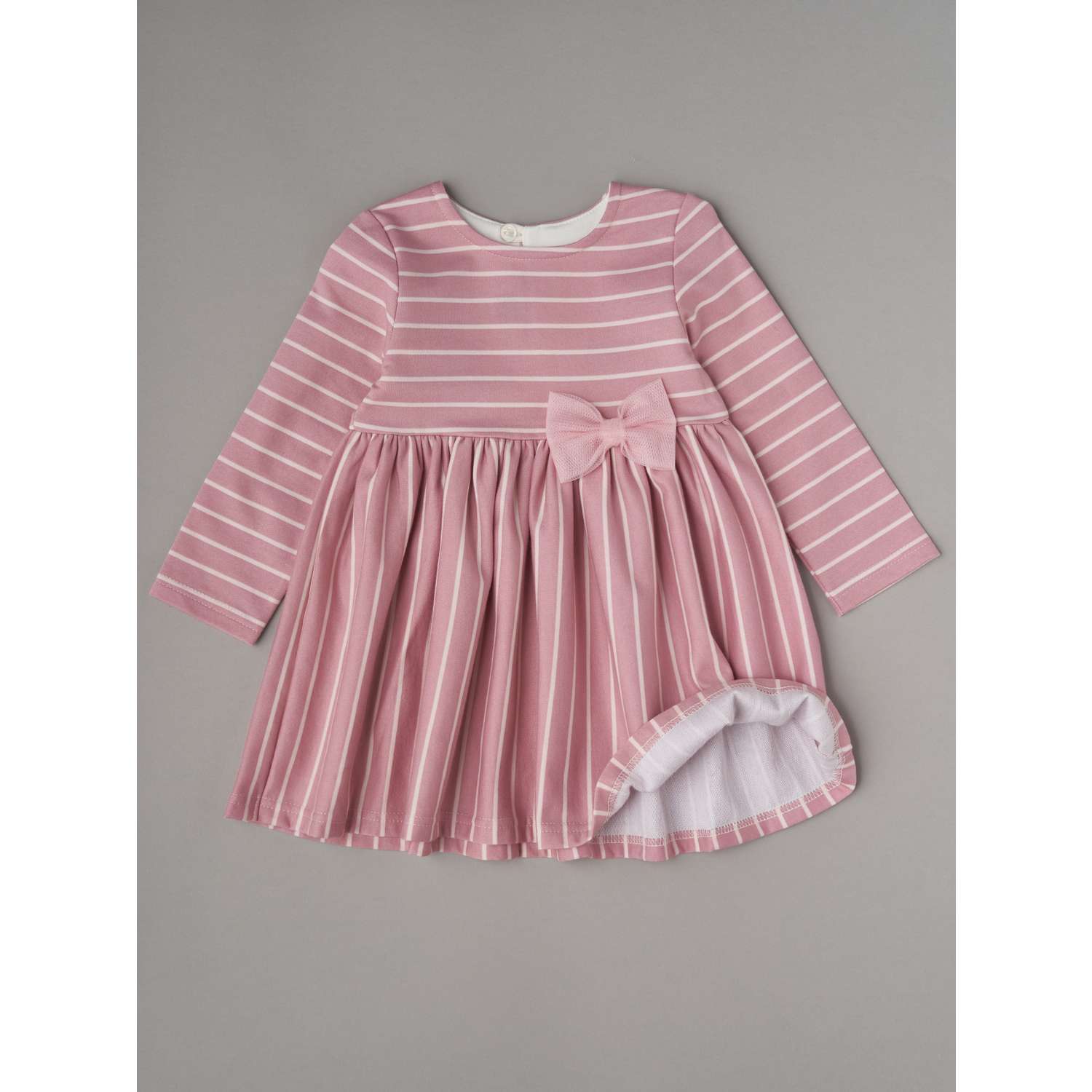 Платье Little Star 30931-розовый полоски фут - фото 4
