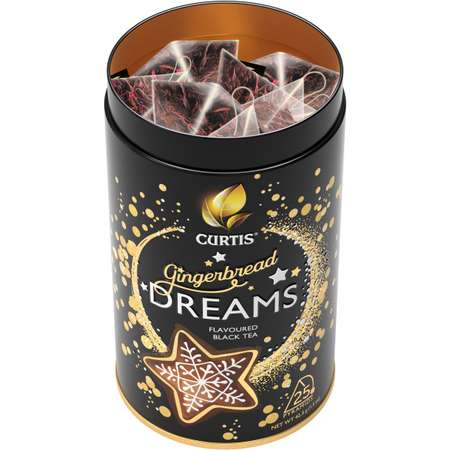 Чай черный Curtis Gingerbread Dreams 25 пирамидок имбирный пряник цедра апельсина корица подарочная упаковка
