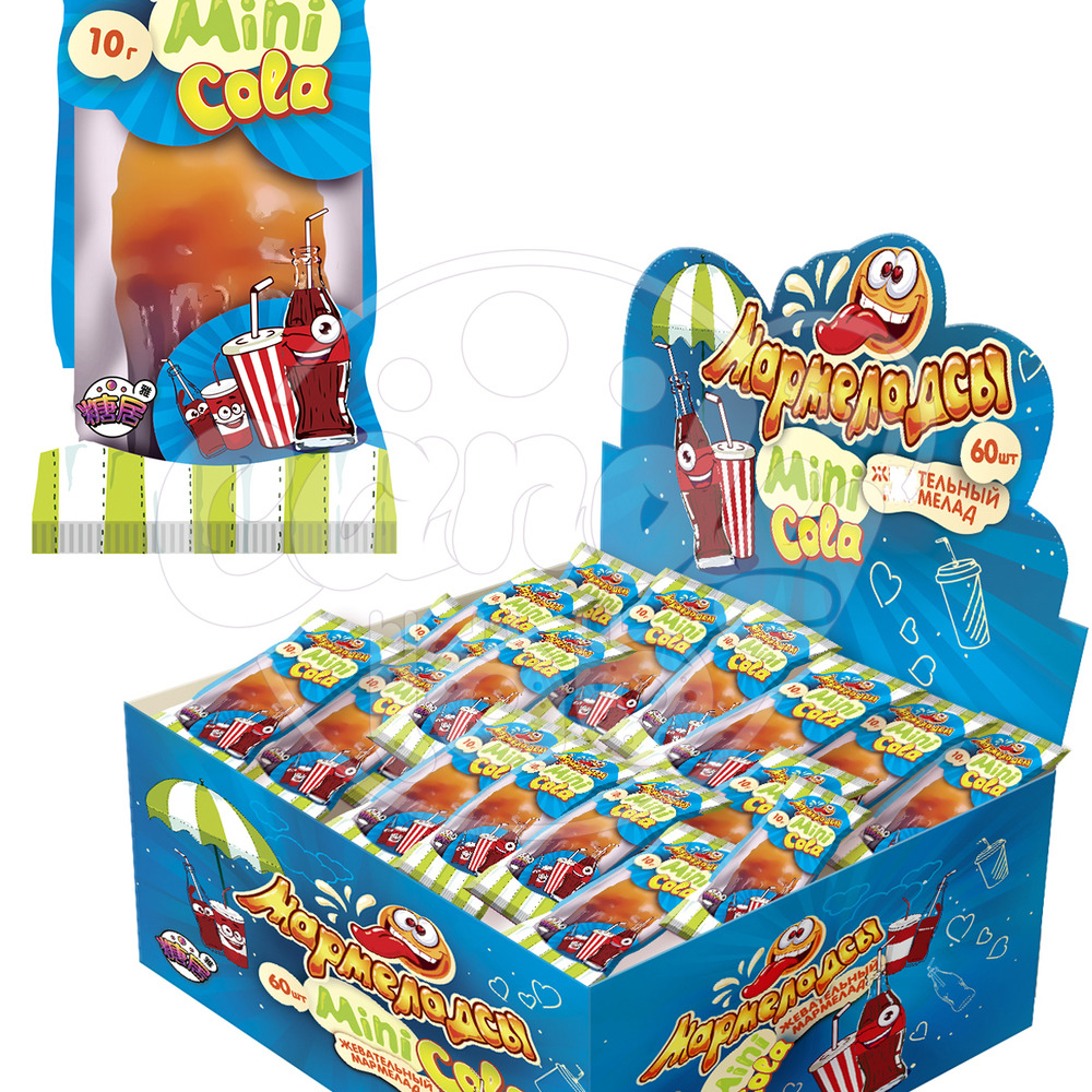 Жевательный мармелад Fun Candy Lab Мармеладсы mini COLA 60 шт по 10 гр - фото 2