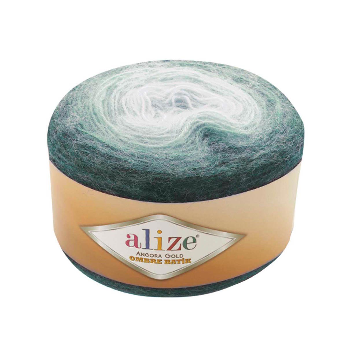 Пряжа Alize для шарфов пледов Angora Gold Ombre Batik 150 гр 825 м 4 мотка 7230 зеленый - фото 3