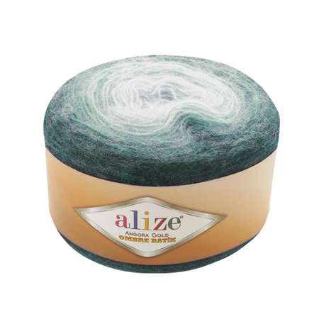 Пряжа Alize для шарфов пледов Angora Gold Ombre Batik 150 гр 825 м 4 мотка 7230 зеленый