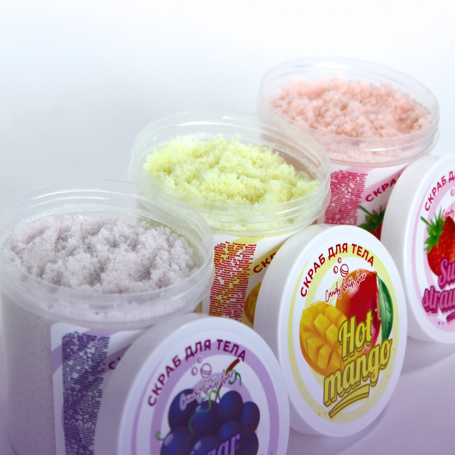 Соляной скраб для тела Laboratory KATRIN Candy bath bar Sugar grape 300г - фото 2