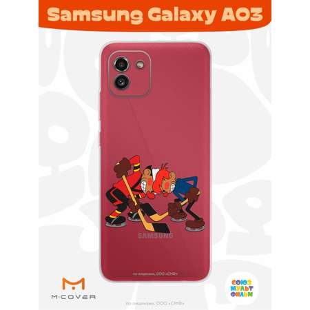 Силиконовый чехол Mcover для смартфона Samsung Galaxy A03 Союзмультфильм Кто одержит победу?