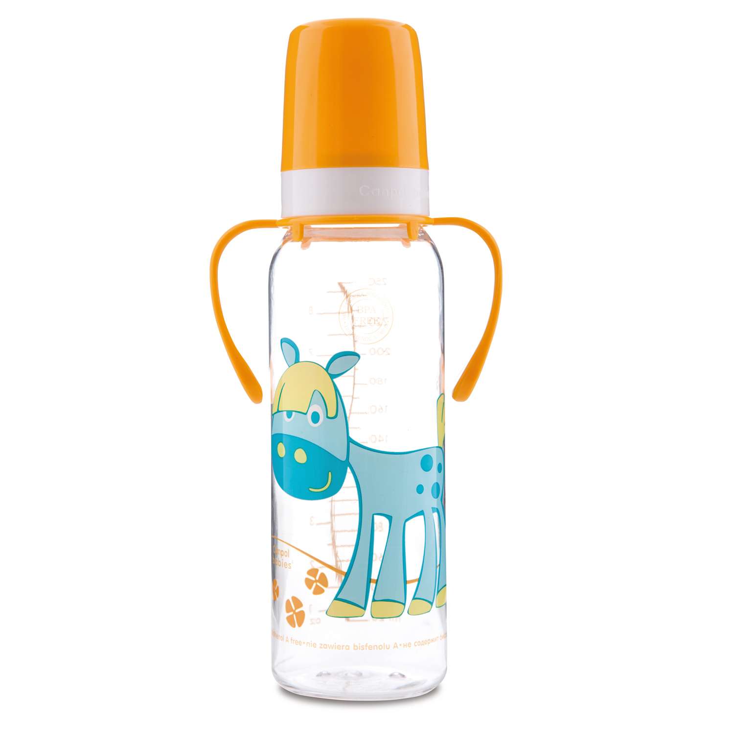 Бутылочка Canpol Babies Cheerful animals тритановая 250 мл с ручками и силиконовой соской в ассортименте - фото 2
