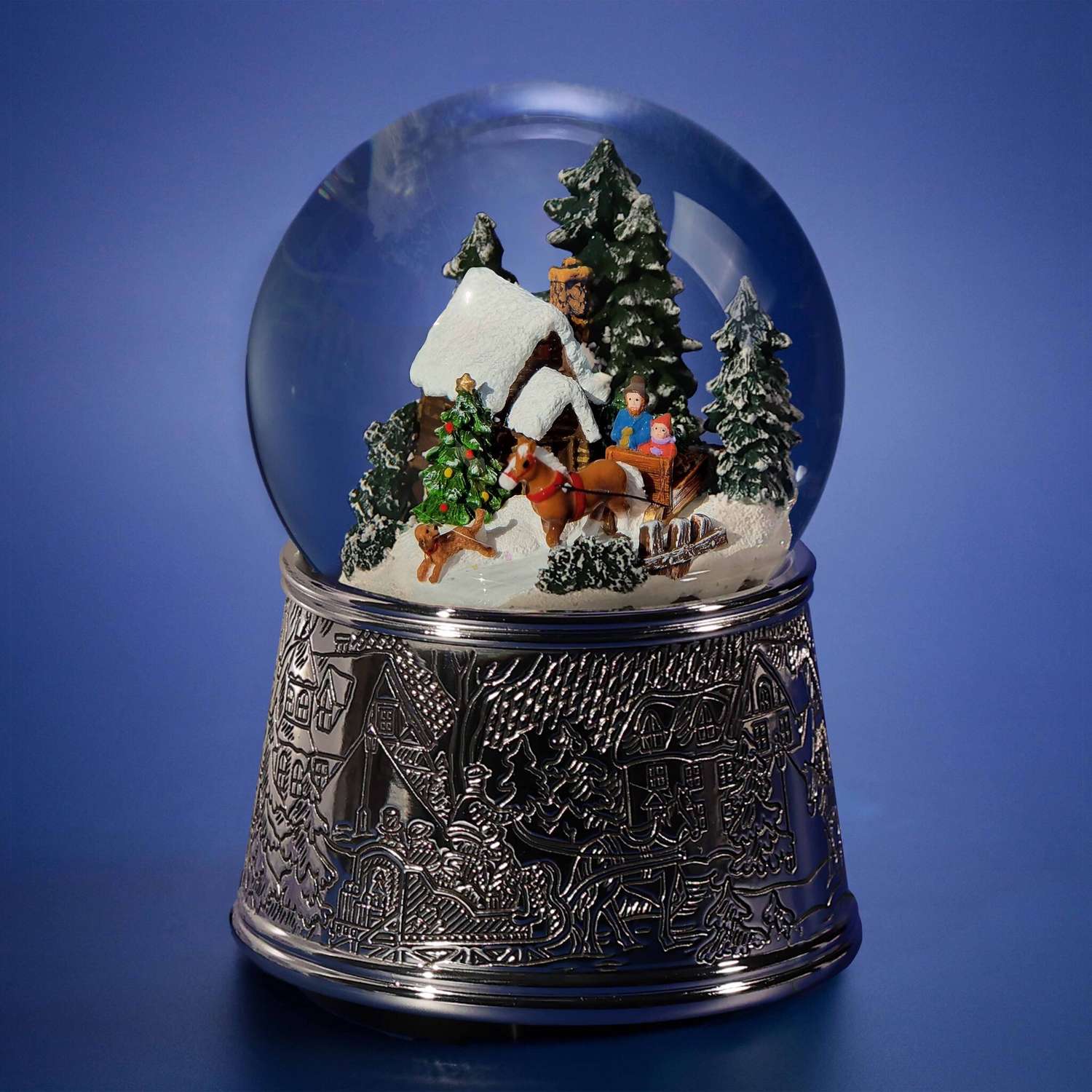 Стеклянный снежный шар Glassglobe Новогодняя метель - фото 1