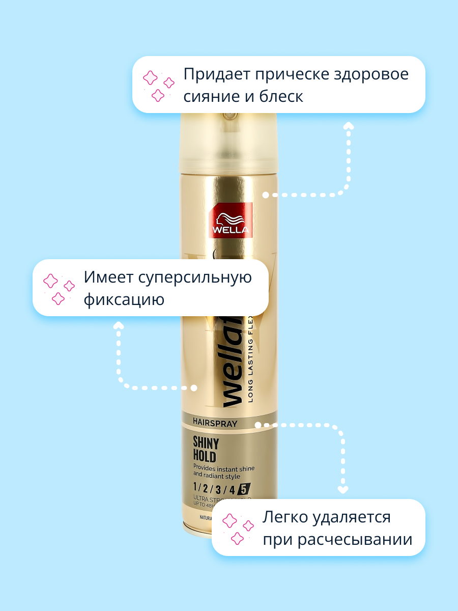 Лак для волос WELLA Wellaflex блеск и фиксация 250 мл - фото 2