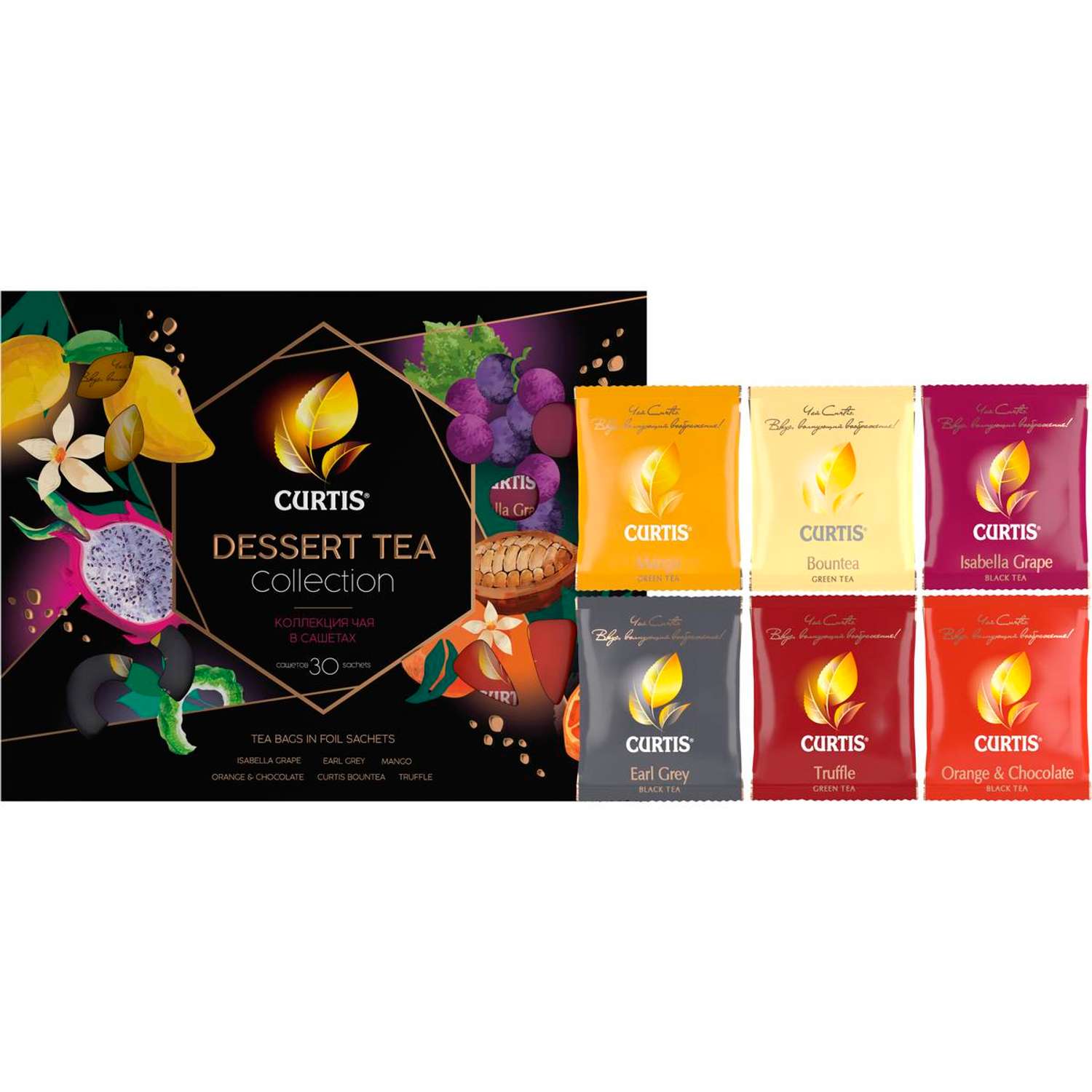 Чайное ассорти Curtis Dessert Tea Collection 30 пакетиков 6 вкусов - фото 3