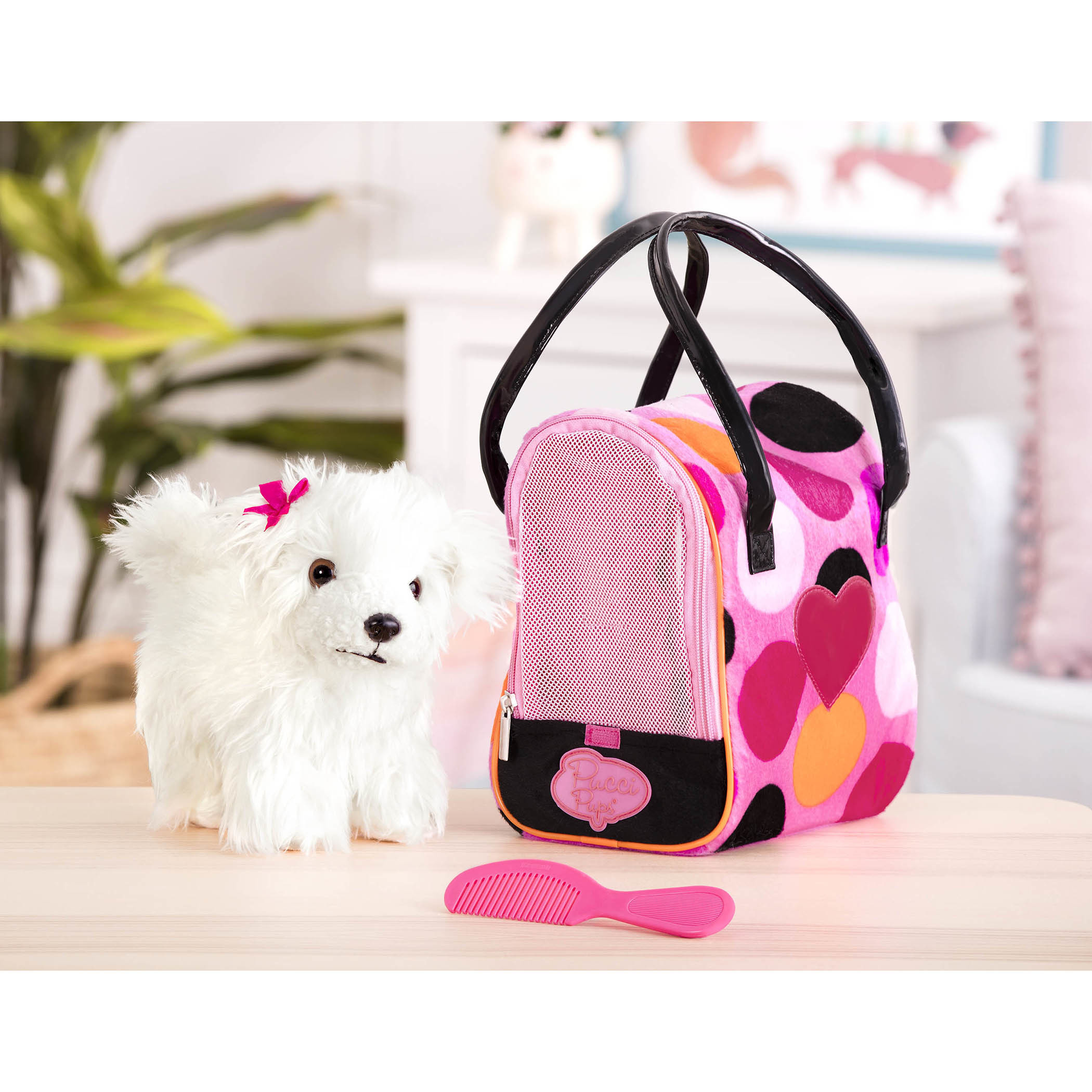 Игрушка мягкая Pucci Pups Сумка в горошек с белой собачкой ST8356Z - фото 5